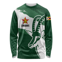 Zimbabwe Rugby Personalized Grunge Long Sleeve Shirt GO Sables - Wonder Print Shop