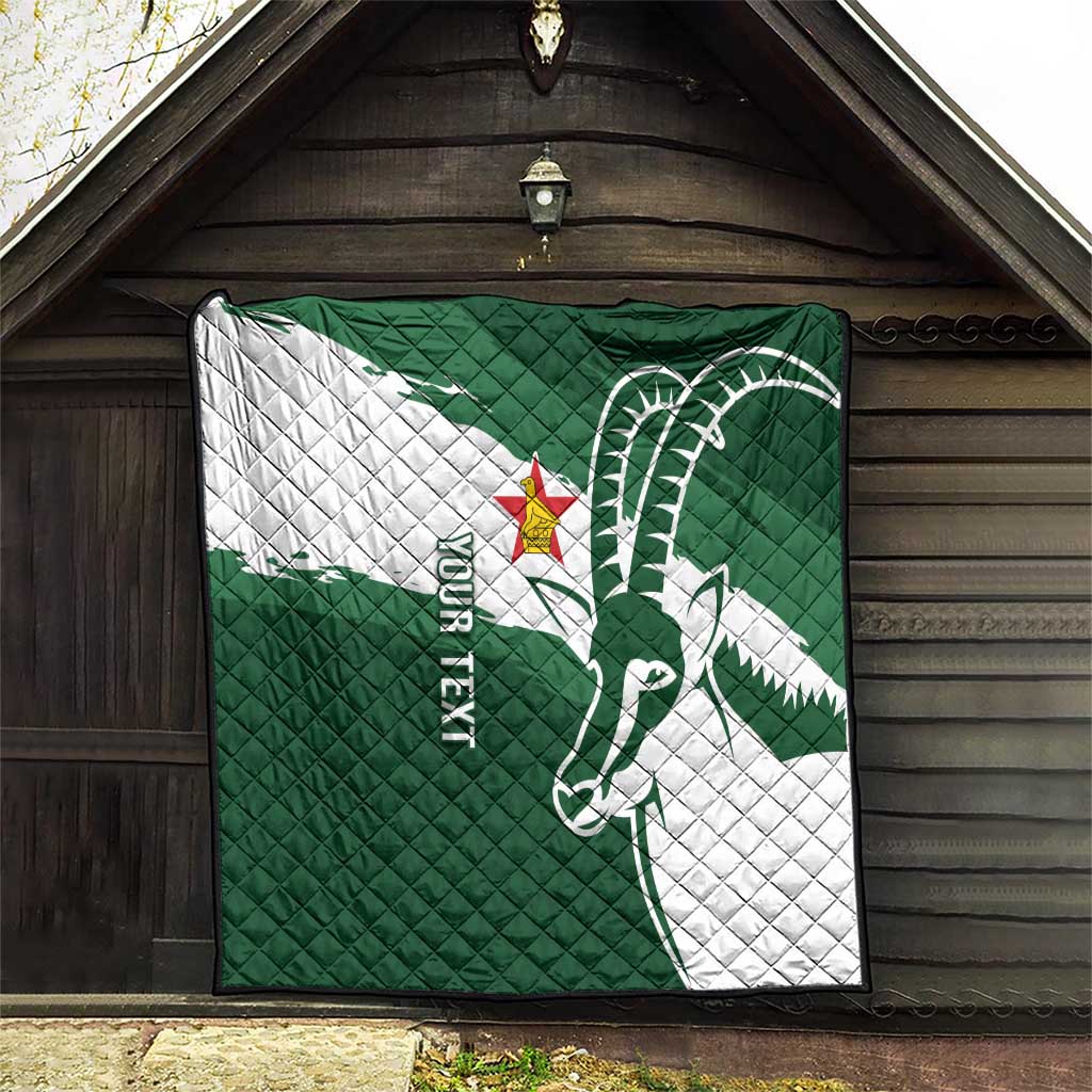 Zimbabwe Rugby Personalized Grunge Quilt GO Sables - Wonder Print Shop