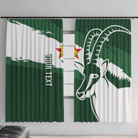 Zimbabwe Rugby Personalized Grunge Window Curtain GO Sables - Wonder Print Shop