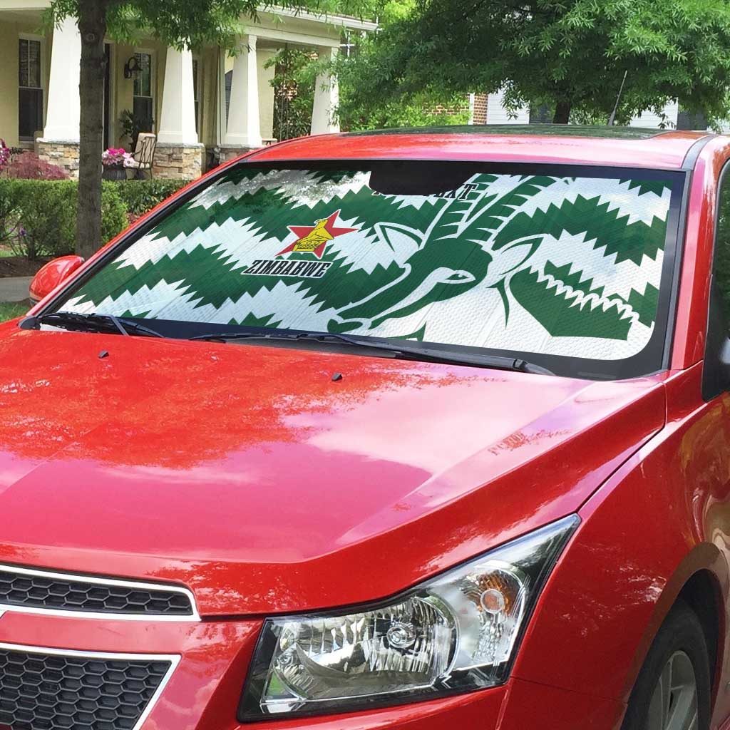 Zimbabwe Rugby The Sables Personalized Auto Sun Shade Retro Jersey Inspired - Wonder Print Shop