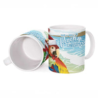 Have A Very Beach Christmas Ceramic Mug Parrot By Lehua Flower - Wonder Print Shop