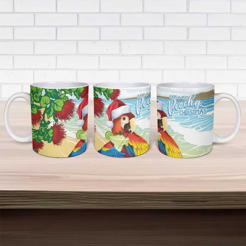 Have A Very Beach Christmas Ceramic Mug Parrot By Lehua Flower - Wonder Print Shop