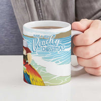 Have A Very Beach Christmas Ceramic Mug Parrot By Lehua Flower - Wonder Print Shop