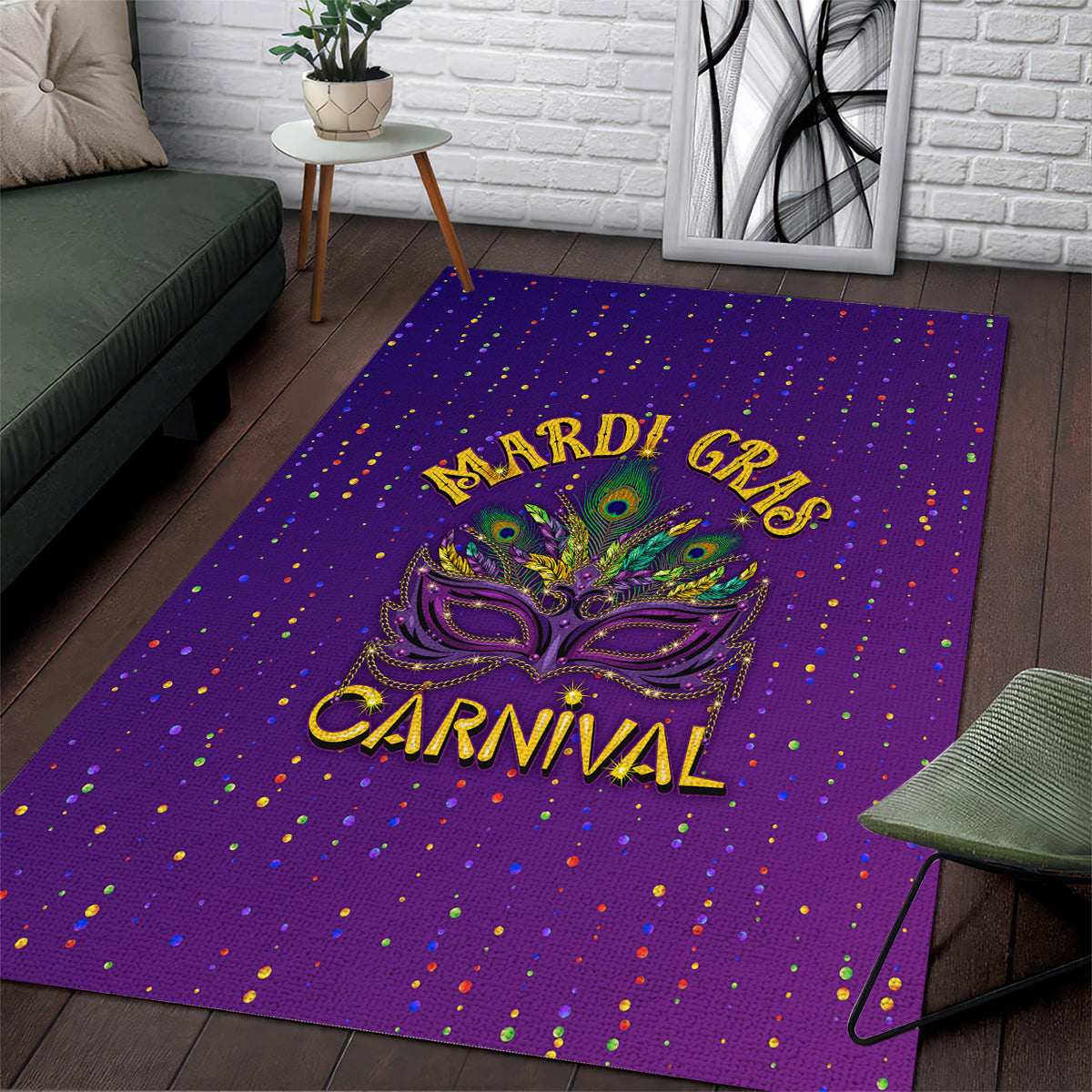 Mardi Gras Festive Confetti Area Rug LT7 - Wonder Print Shop