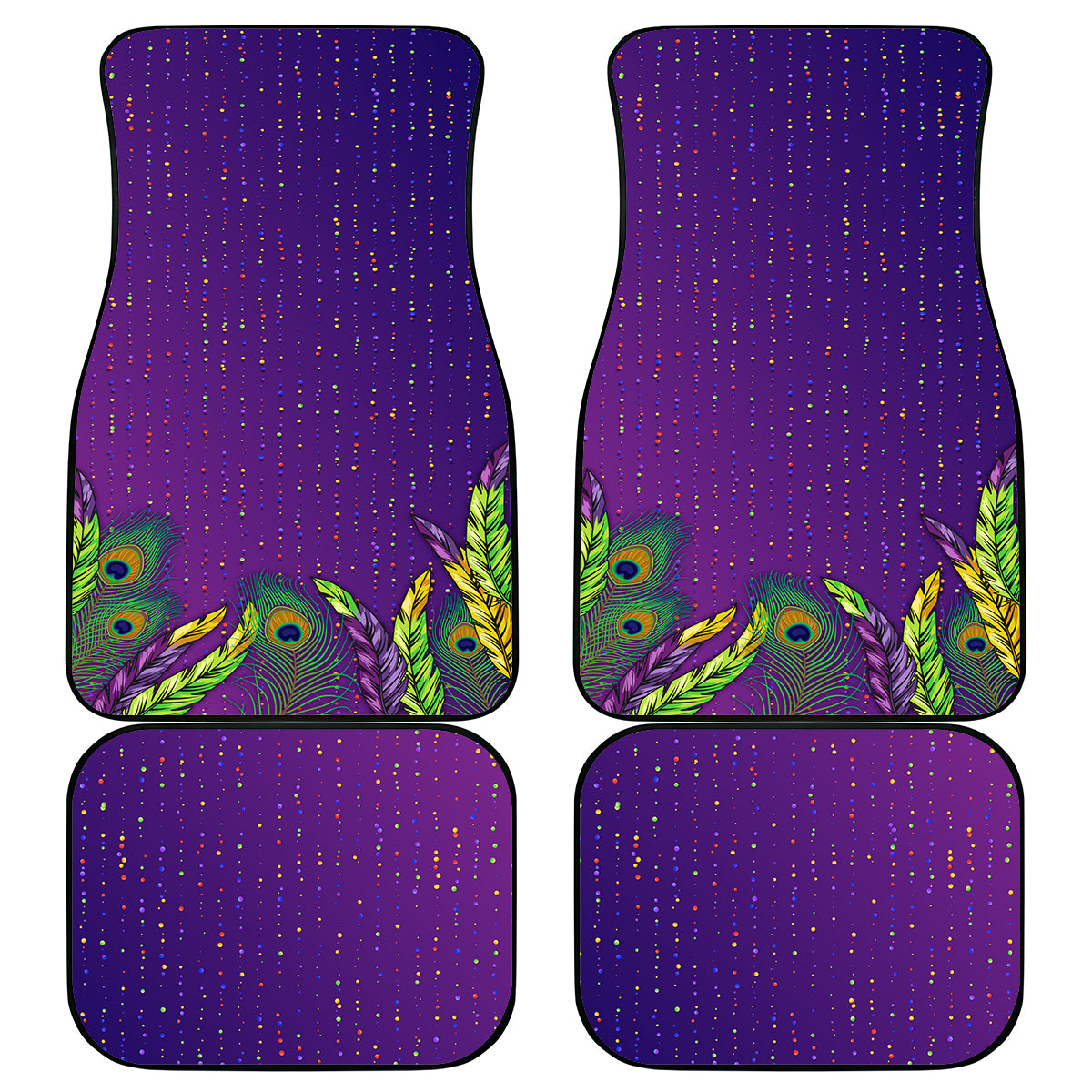 Mardi Gras Festive Confetti Car Mats LT7 - Wonder Print Shop