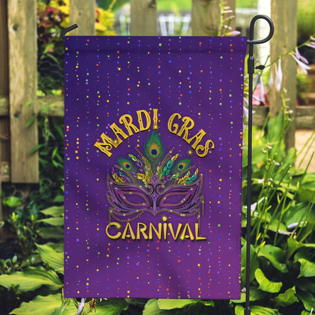 Mardi Gras Festive Confetti Garden Flag - Wonder Print Shop