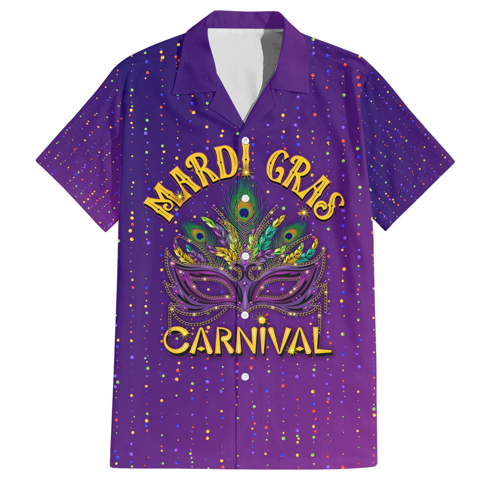 Mardi Gras Festive Confetti Hawaiian Shirt - Wonder Print Shop