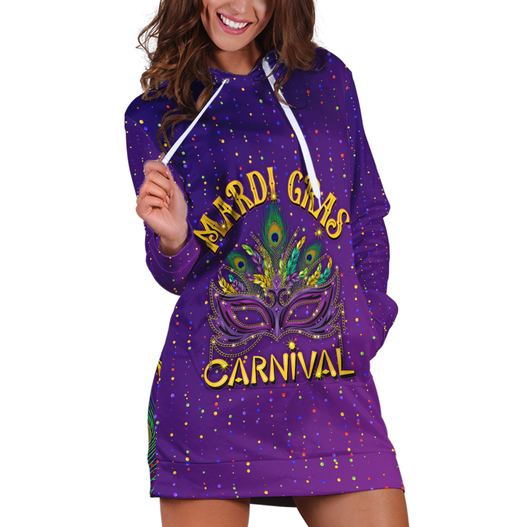 Mardi Gras Festive Confetti Hoodie Dress - Wonder Print Shop