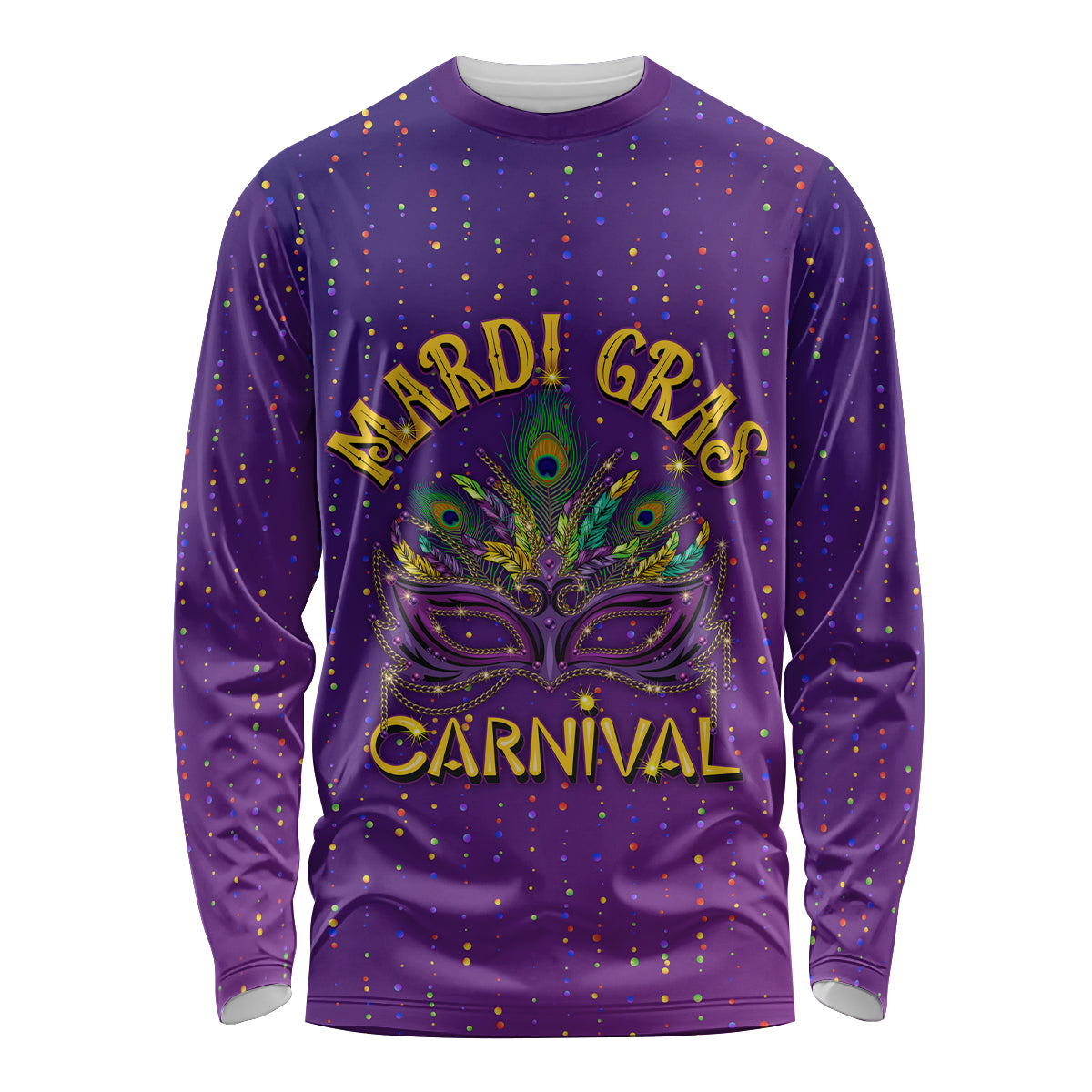 Mardi Gras Festive Confetti Long Sleeve Shirt - Wonder Print Shop