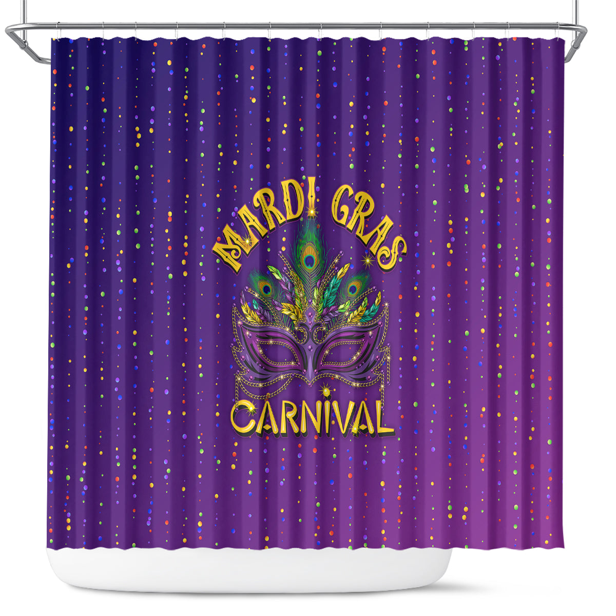 Mardi Gras Festive Confetti Shower Curtain