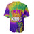 Mardi Gras Baseball Jersey Tie-dye Style - King LT7 - Wonder Print Shop