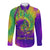 Mardi Gras Long Sleeve Button Shirt Tie-dye Style - King - Wonder Print Shop