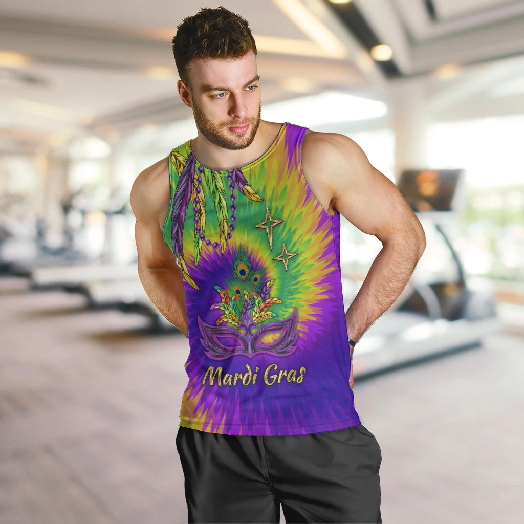 Mardi Gras Men Tank Top Tie-dye Style - King - Wonder Print Shop