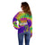 Mardi Gras Off Shoulder Sweater Tie-dye Style - King - Wonder Print Shop