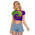 Mardi Gras Raglan Cropped T Shirt Tie-dye Style - King - Wonder Print Shop