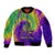 Mardi Gras Sleeve Zip Bomber Jacket Tie-dye Style - King - Wonder Print Shop