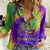 Mardi Gras Women Casual Shirt Tie-dye Style - King - Wonder Print Shop