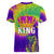 Mardi Gras Women V Neck T Shirt Tie-dye Style - King - Wonder Print Shop