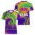 Mardi Gras Women V Neck T Shirt Tie-dye Style - King - Wonder Print Shop