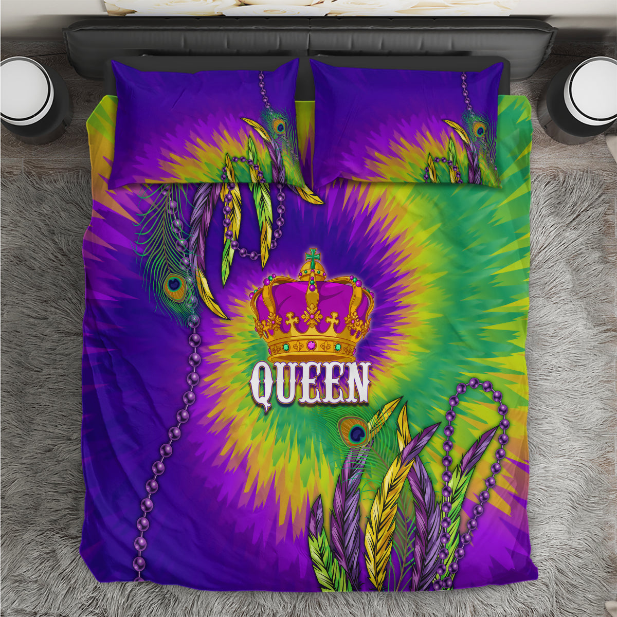 Mardi Gras Bedding Set Tie-dye Style - Queen LT7 - Wonder Print Shop