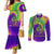 Mardi Gras Couples Matching Mermaid Dress and Long Sleeve Button Shirt Tie-dye Style - Queen