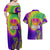 Mardi Gras Couples Matching Off Shoulder Maxi Dress and Hawaiian Shirt Tie-dye Style - Queen LT7 - Wonder Print Shop