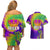 Mardi Gras Couples Matching Off Shoulder Short Dress and Hawaiian Shirt Tie-dye Style - Queen LT7 - Wonder Print Shop