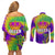 Mardi Gras Couples Matching Off Shoulder Short Dress and Long Sleeve Button Shirt Tie-dye Style - Queen LT7 - Wonder Print Shop