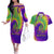 Mardi Gras Couples Matching Off The Shoulder Long Sleeve Dress and Hawaiian Shirt Tie-dye Style - Queen LT7 - Wonder Print Shop