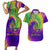 Mardi Gras Couples Matching Short Sleeve Bodycon Dress and Hawaiian Shirt Tie-dye Style - Queen LT7 - Wonder Print Shop