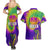 Mardi Gras Couples Matching Summer Maxi Dress and Hawaiian Shirt Tie-dye Style - Queen LT7 - Wonder Print Shop