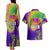 Mardi Gras Couples Matching Tank Maxi Dress and Hawaiian Shirt Tie-dye Style - Queen LT7 - Wonder Print Shop