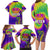 Mardi Gras Family Matching Long Sleeve Bodycon Dress and Hawaiian Shirt Tie-dye Style - Queen LT7 - Wonder Print Shop