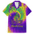 Mardi Gras Family Matching Long Sleeve Bodycon Dress and Hawaiian Shirt Tie-dye Style - Queen LT7 - Wonder Print Shop