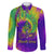 Mardi Gras Family Matching Long Sleeve Bodycon Dress and Hawaiian Shirt Tie-dye Style - Queen LT7 - Wonder Print Shop