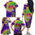 Mardi Gras Family Matching Off Shoulder Long Sleeve Dress and Hawaiian Shirt Tie-dye Style - Queen - Wonder Print Shop