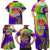 Mardi Gras Family Matching Off Shoulder Maxi Dress and Hawaiian Shirt Tie-dye Style - Queen LT7 - Wonder Print Shop