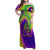 Mardi Gras Family Matching Off Shoulder Maxi Dress and Hawaiian Shirt Tie-dye Style - Queen LT7 - Wonder Print Shop