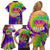 Mardi Gras Family Matching Off Shoulder Short Dress and Hawaiian Shirt Tie-dye Style - Queen LT7 - Wonder Print Shop