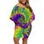 Mardi Gras Family Matching Off Shoulder Short Dress and Hawaiian Shirt Tie-dye Style - Queen LT7 - Wonder Print Shop