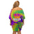 Mardi Gras Family Matching Off Shoulder Short Dress and Hawaiian Shirt Tie-dye Style - Queen LT7 - Wonder Print Shop