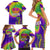 Mardi Gras Family Matching Short Sleeve Bodycon Dress and Hawaiian Shirt Tie-dye Style - Queen - Wonder Print Shop