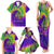 Mardi Gras Family Matching Tank Maxi Dress and Hawaiian Shirt Tie-dye Style - Queen - Wonder Print Shop