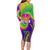 Mardi Gras Long Sleeve Bodycon Dress Tie-dye Style - Queen - Wonder Print Shop