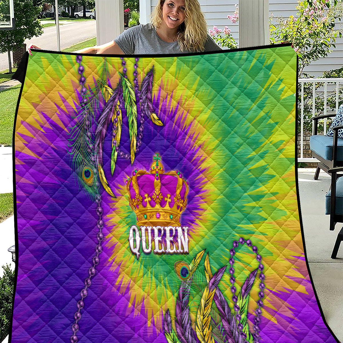 Mardi Gras Quilt Tie-dye Style - Queen