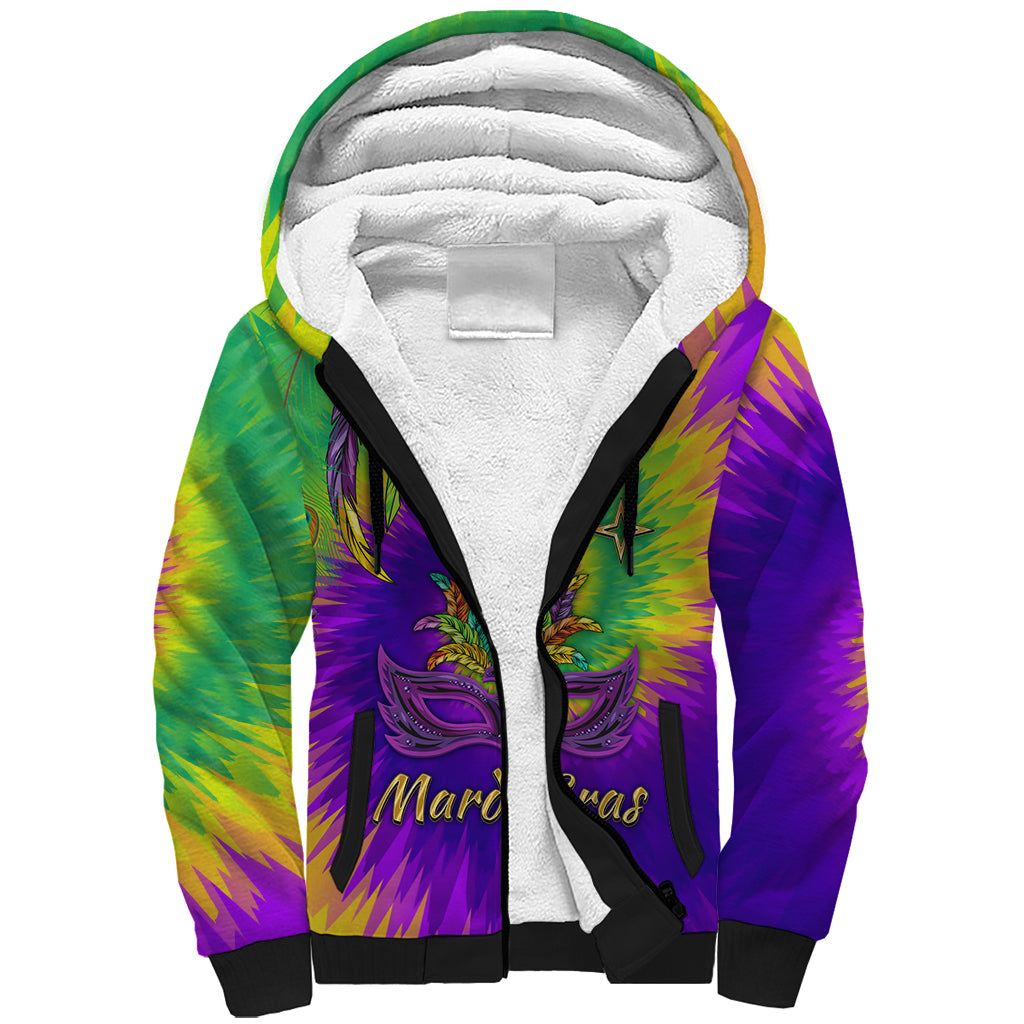 Mardi Gras Sherpa Hoodie Tie-dye Style - Queen - Wonder Print Shop