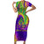 Mardi Gras Short Sleeve Bodycon Dress Tie-dye Style - Queen - Wonder Print Shop