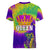 Mardi Gras Women V Neck T Shirt Tie-dye Style - Queen - Wonder Print Shop