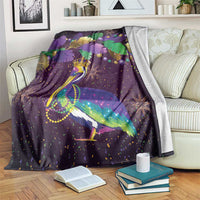 Faux Glitter Funny Mardi Gras Pelican Blanket Party Vibes - Wonder Print Shop