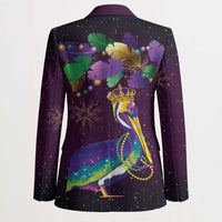 Faux Glitter Funny Mardi Gras Pelican Blazer Party Vibes - Wonder Print Shop